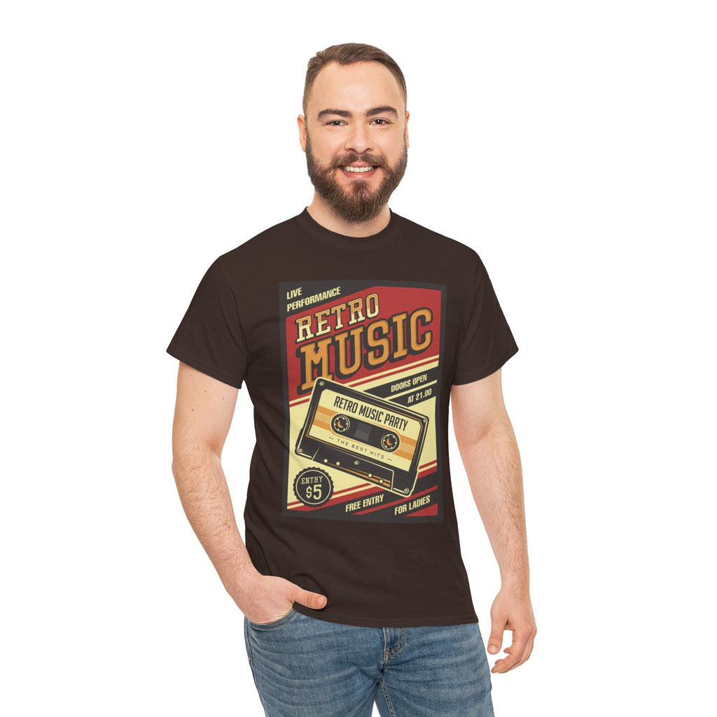 Retro Music Cassette Tee — Vintage 80s Band Poster T-Shirt