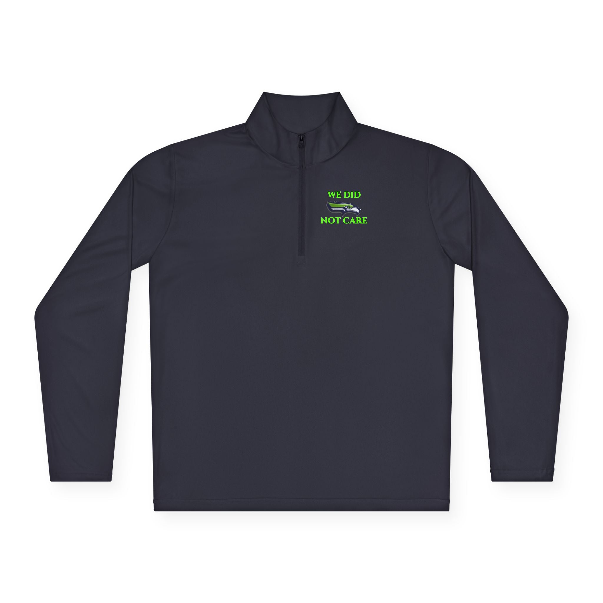 Quarter-Zip Pullover — 'We're Lovin' Life' Green Camper Graphic
