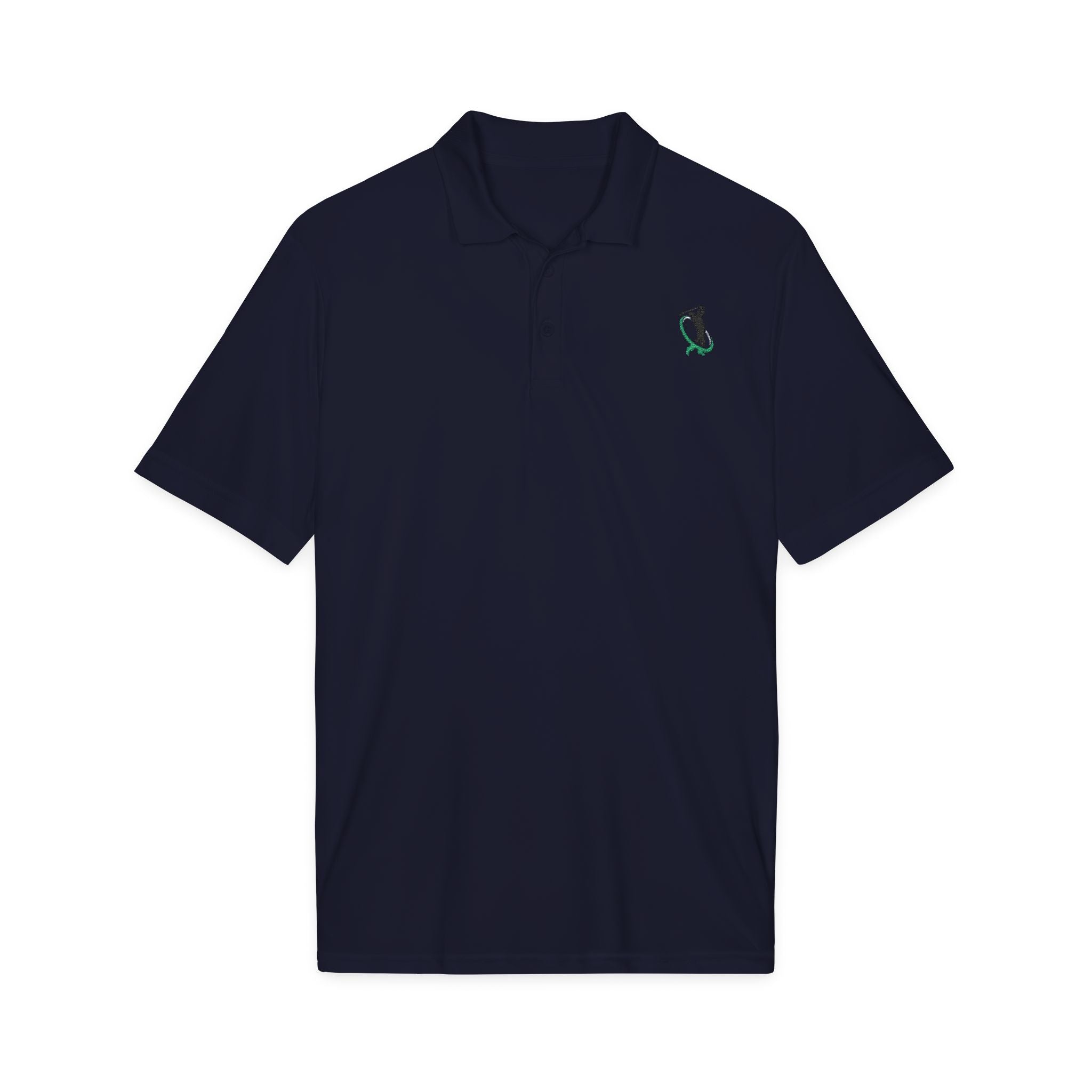 Embroidered Golf Polo Shirt — Small Golfer Logo Performance Polo