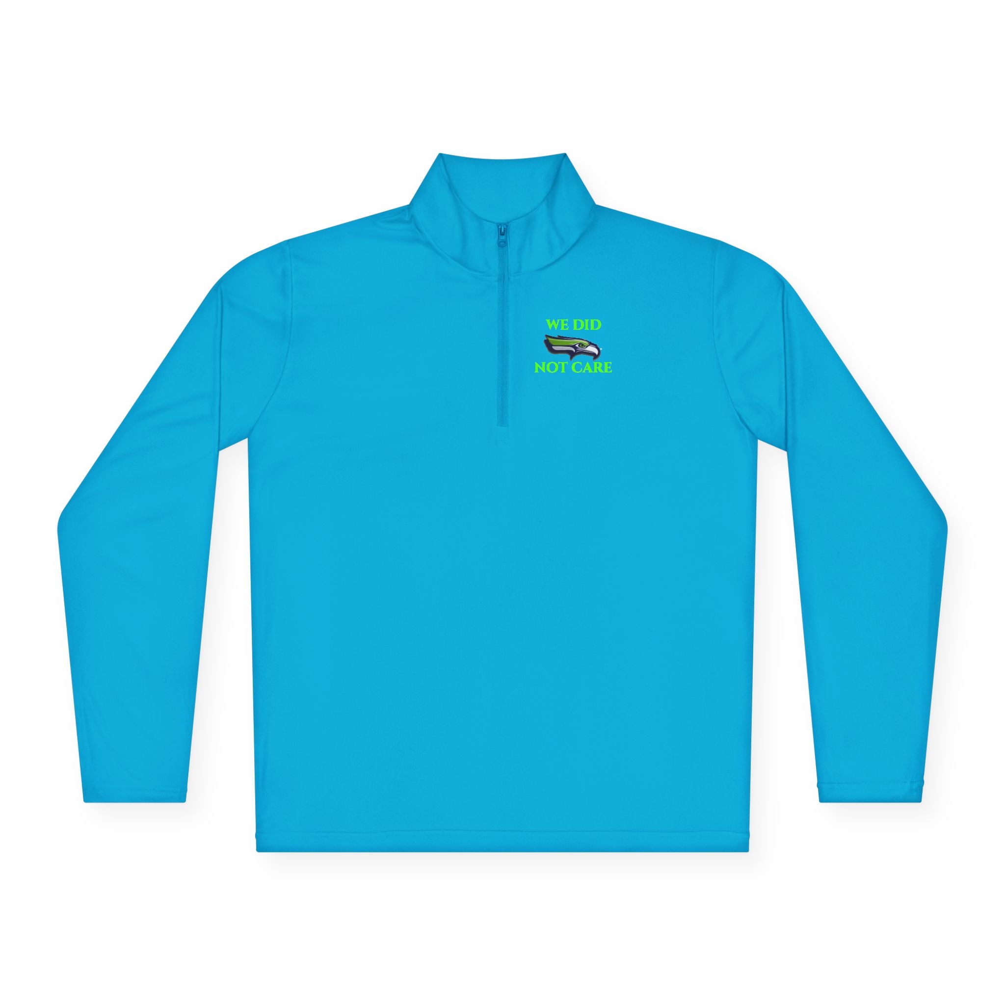 Quarter-Zip Pullover — 'We're Lovin' Life' Green Camper Graphic