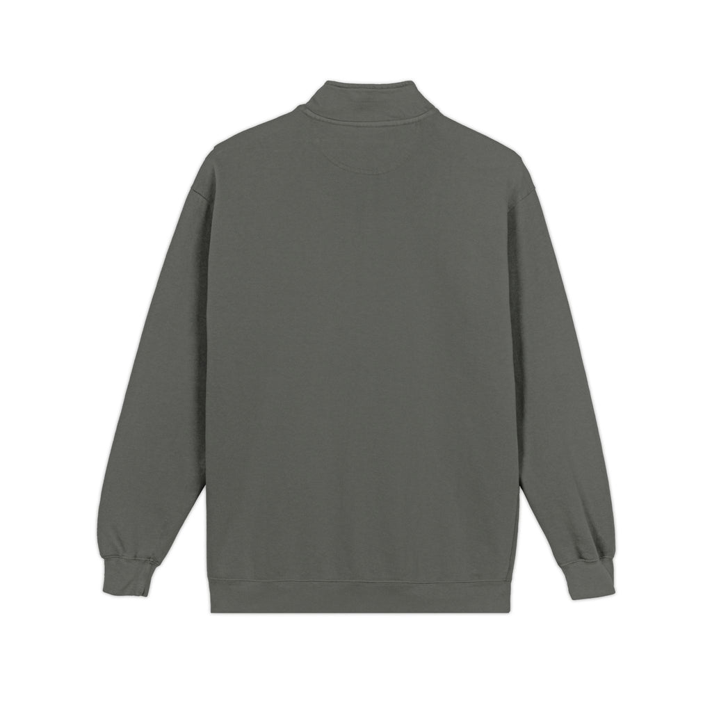 Quarter-Zip Sweatshirt — Minimal Red & Black Hex Logo