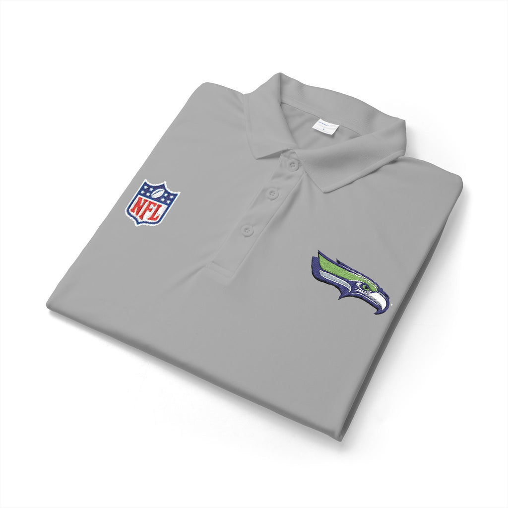 Seahawks Embroidered Polo Shirt — NFL Logo Performance Golf Polo