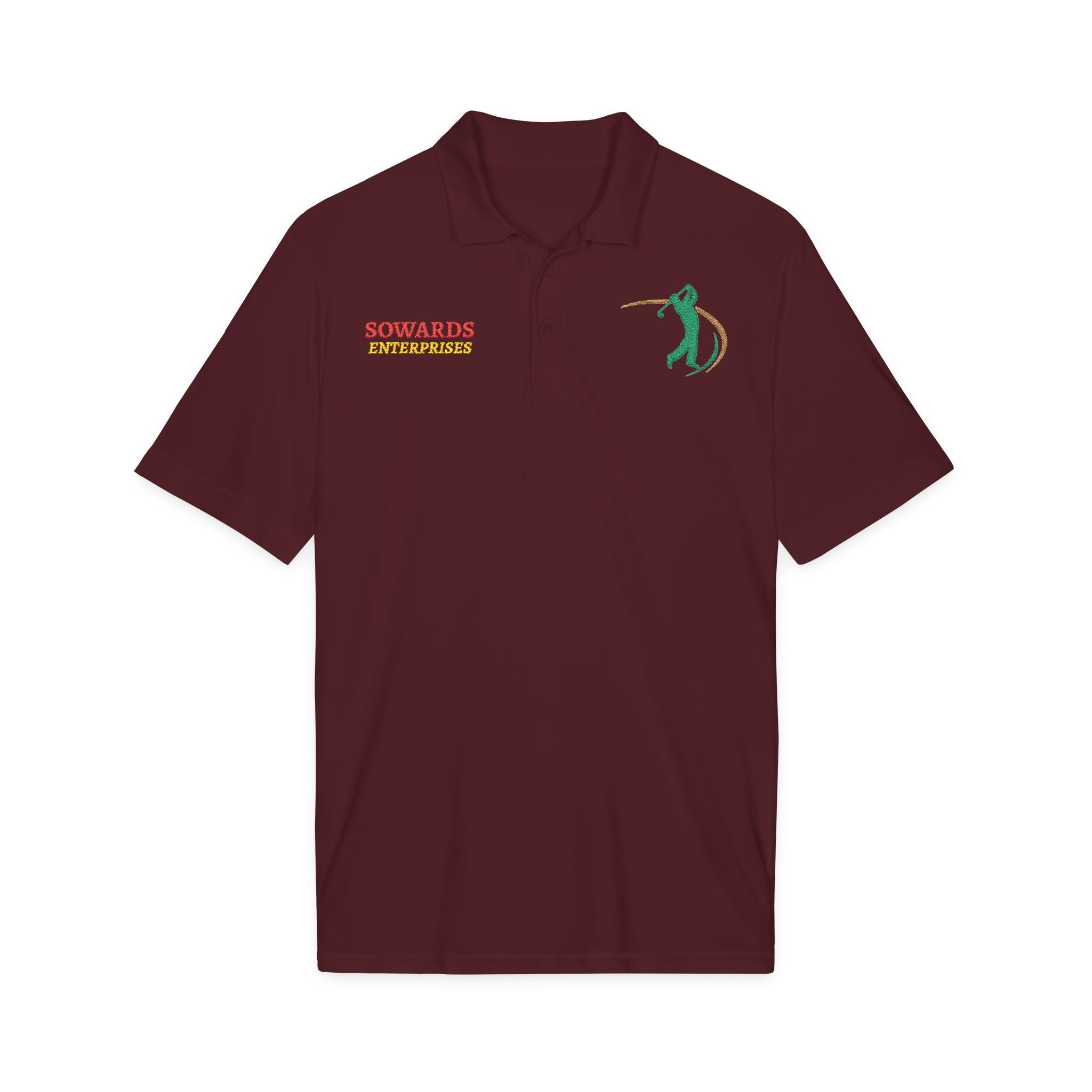 Embroidered Golf Polo — Sowards Golf Logo Performance Shirt