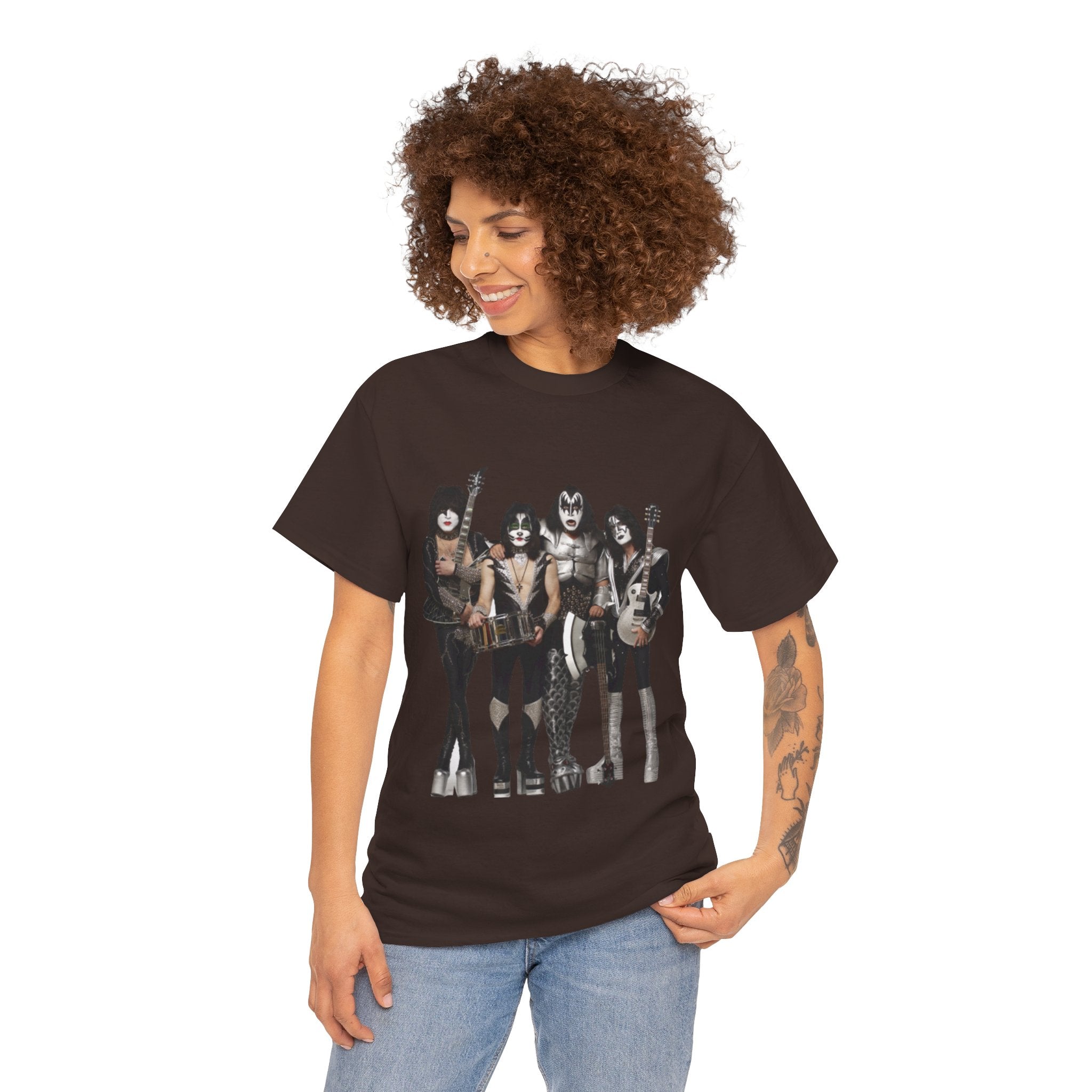KISS Band Photo Tee – Retro Rock Concert T-Shirt