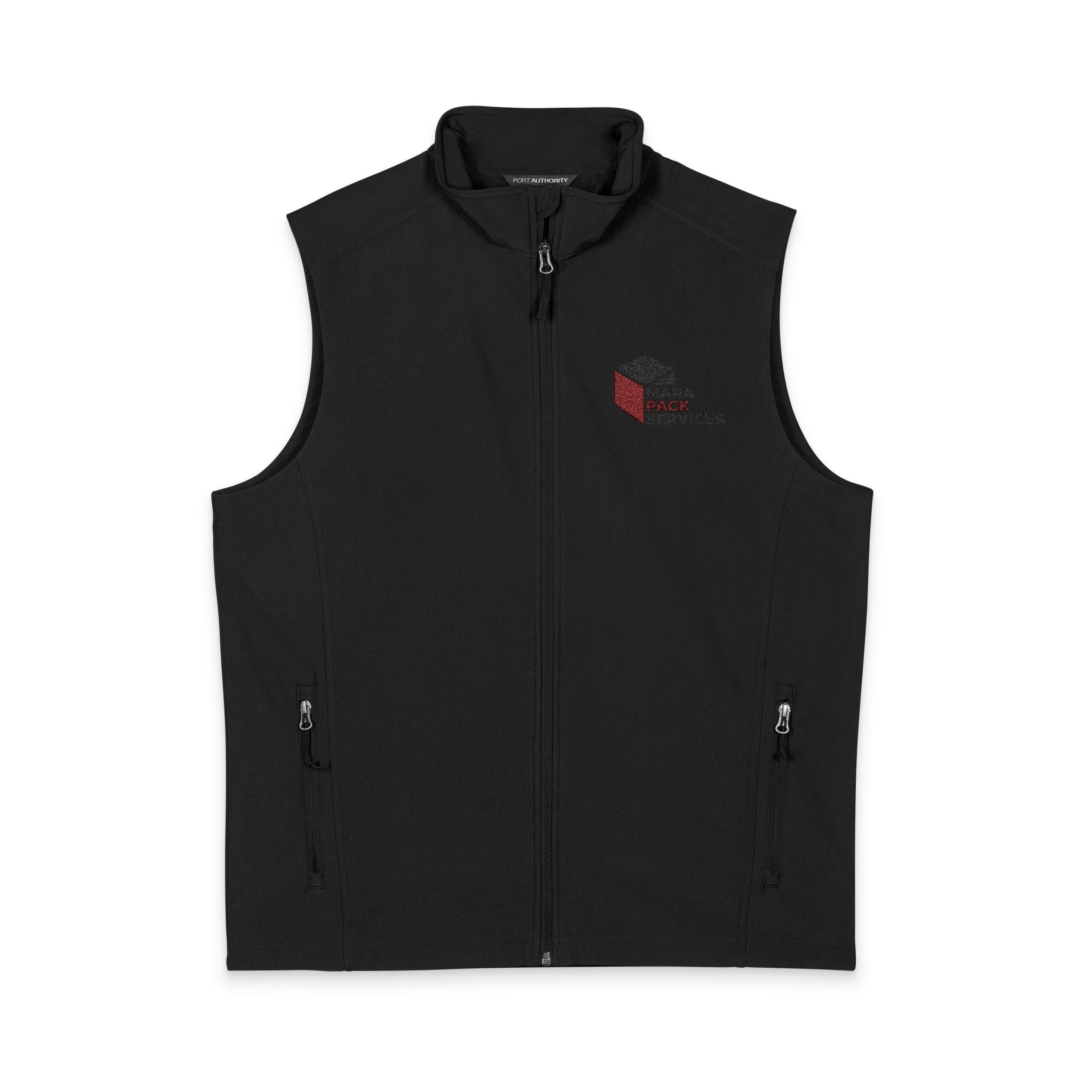 Men's Soft Shell Vest – Subtle Red Rose Emblem, Weather-Resistant Performance