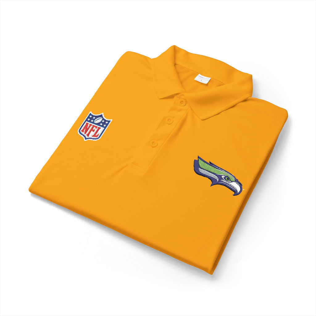 Seahawks Embroidered Polo Shirt — NFL Logo Performance Golf Polo
