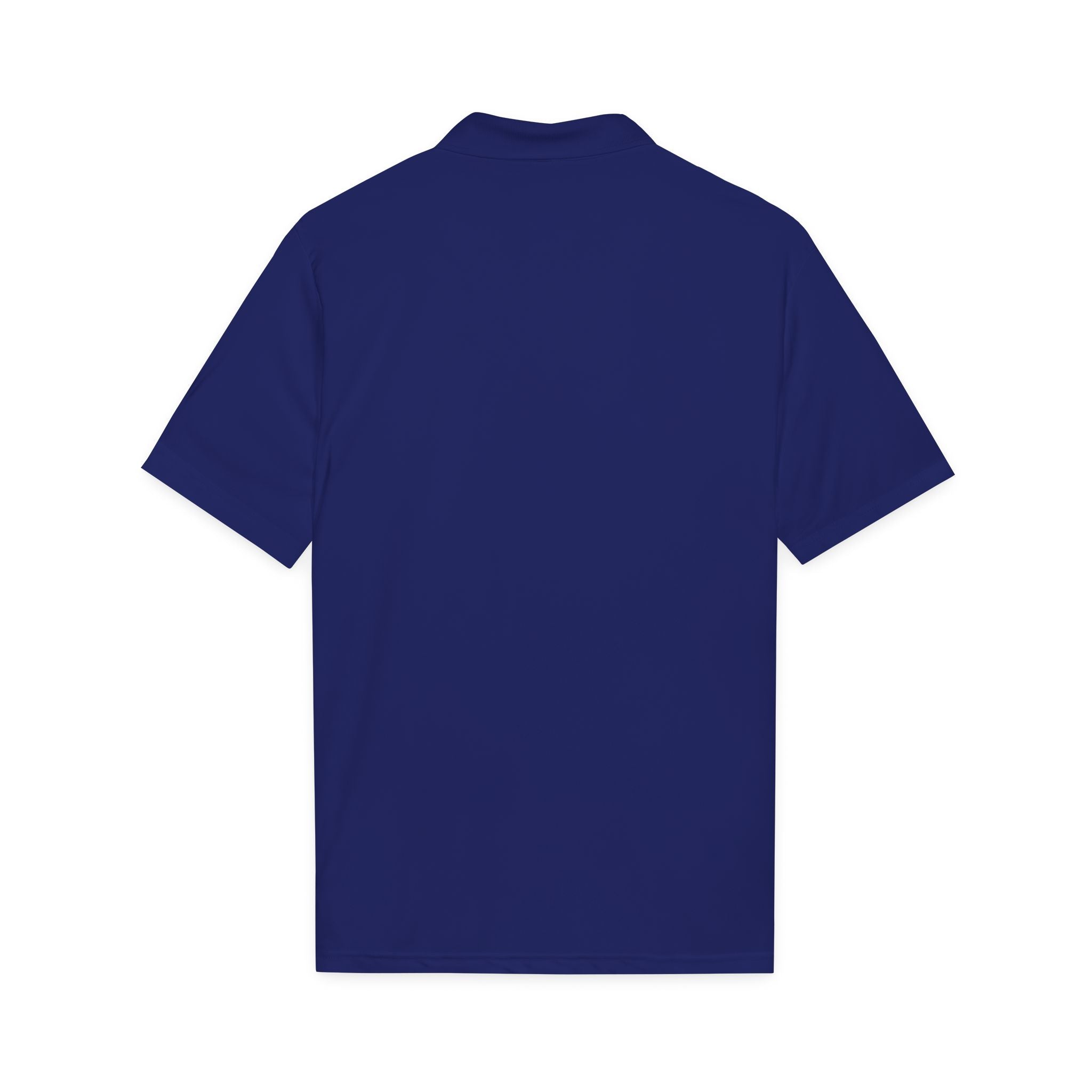 White Polo Shirt with Small American Flag Embroidery — Patriotic Performance Polo