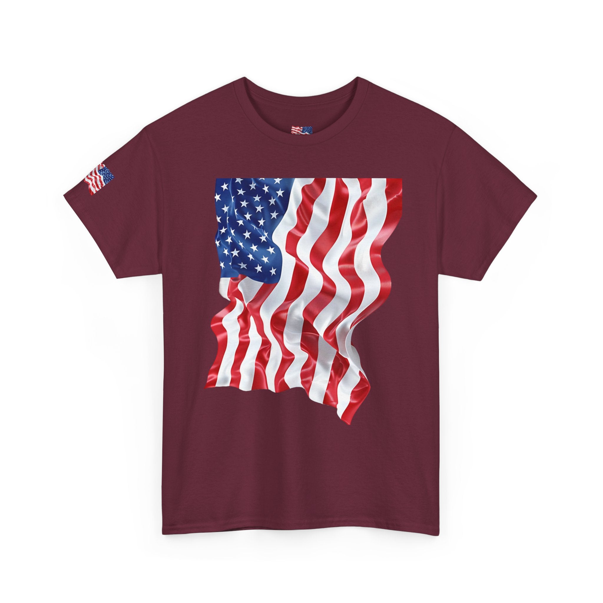American Flag T-Shirt — Waving USA Graphic Tee (Fourth of July, Memorial Day)