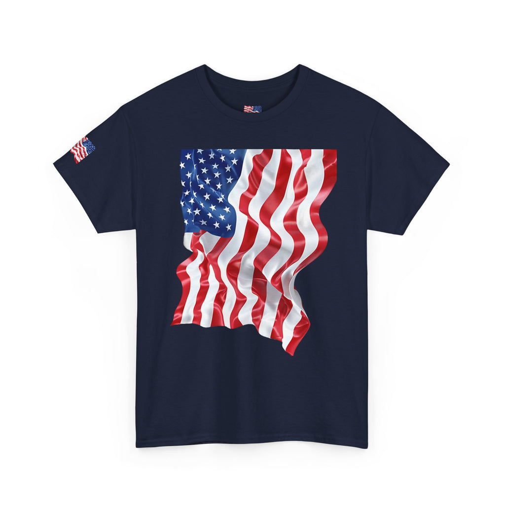 American Flag T-Shirt — Waving USA Graphic Tee (Fourth of July, Memorial Day)