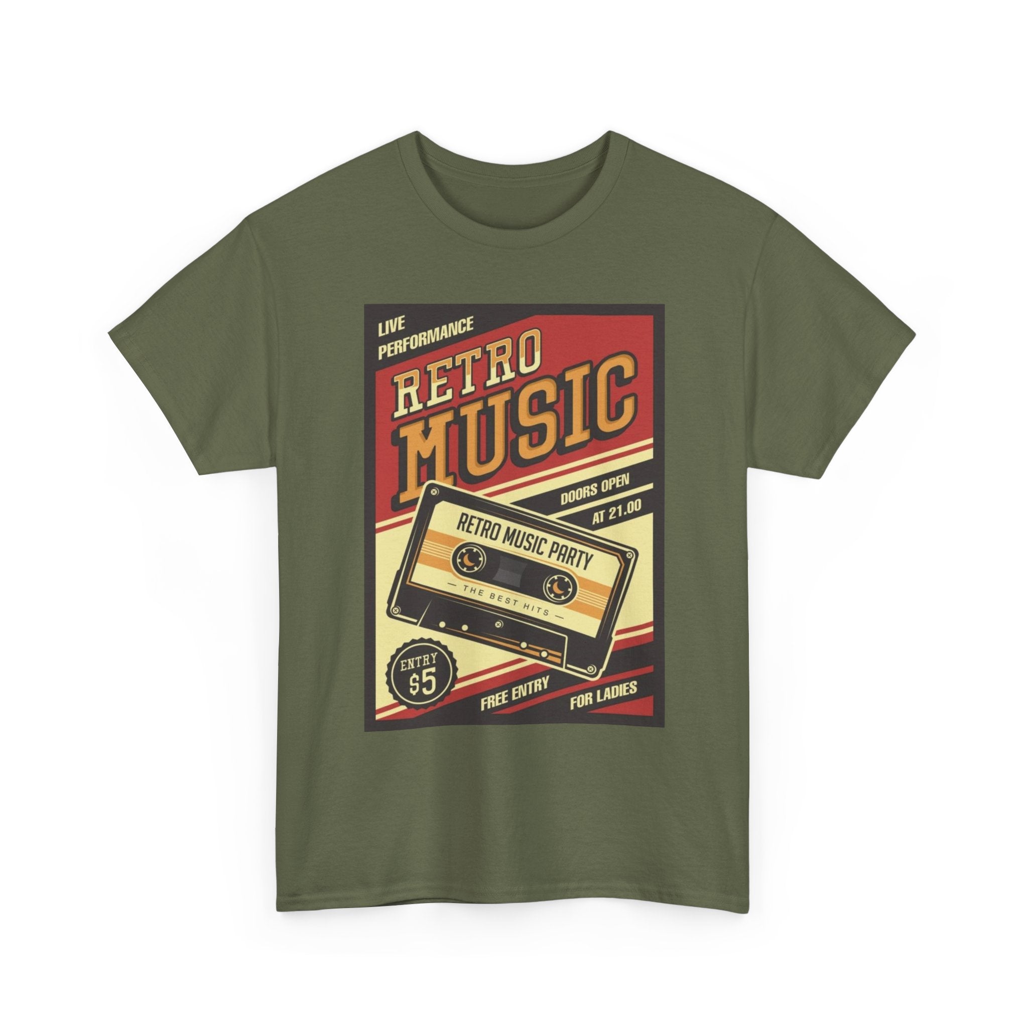 Retro Music Cassette Tee — Vintage 80s Band Poster T-Shirt