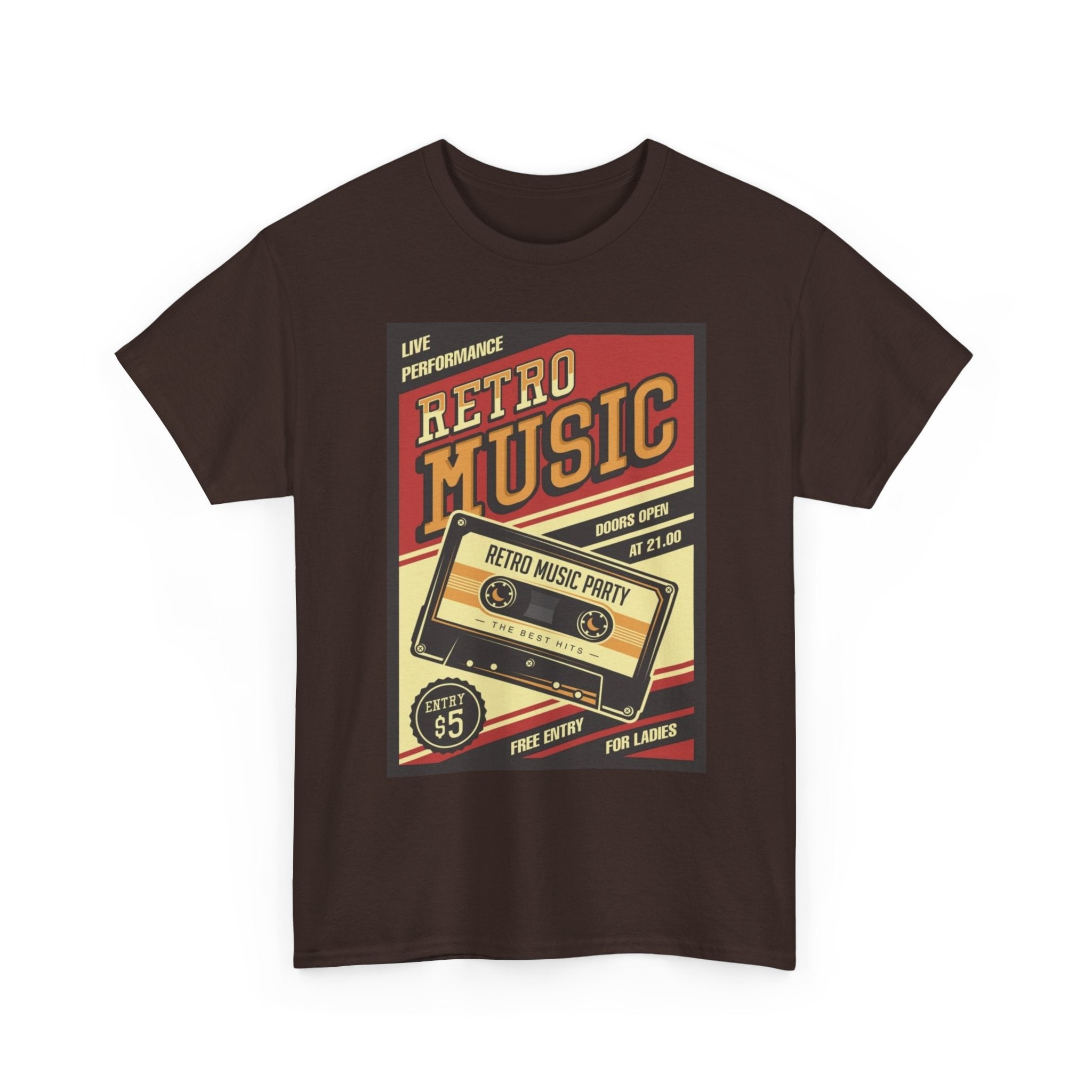 Retro Music Cassette Tee — Vintage 80s Band Poster T-Shirt