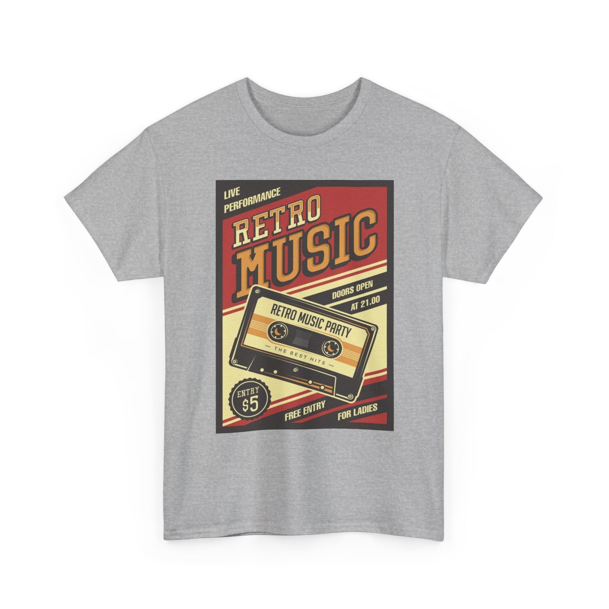 Retro Music Cassette Tee — Vintage 80s Band Poster T-Shirt