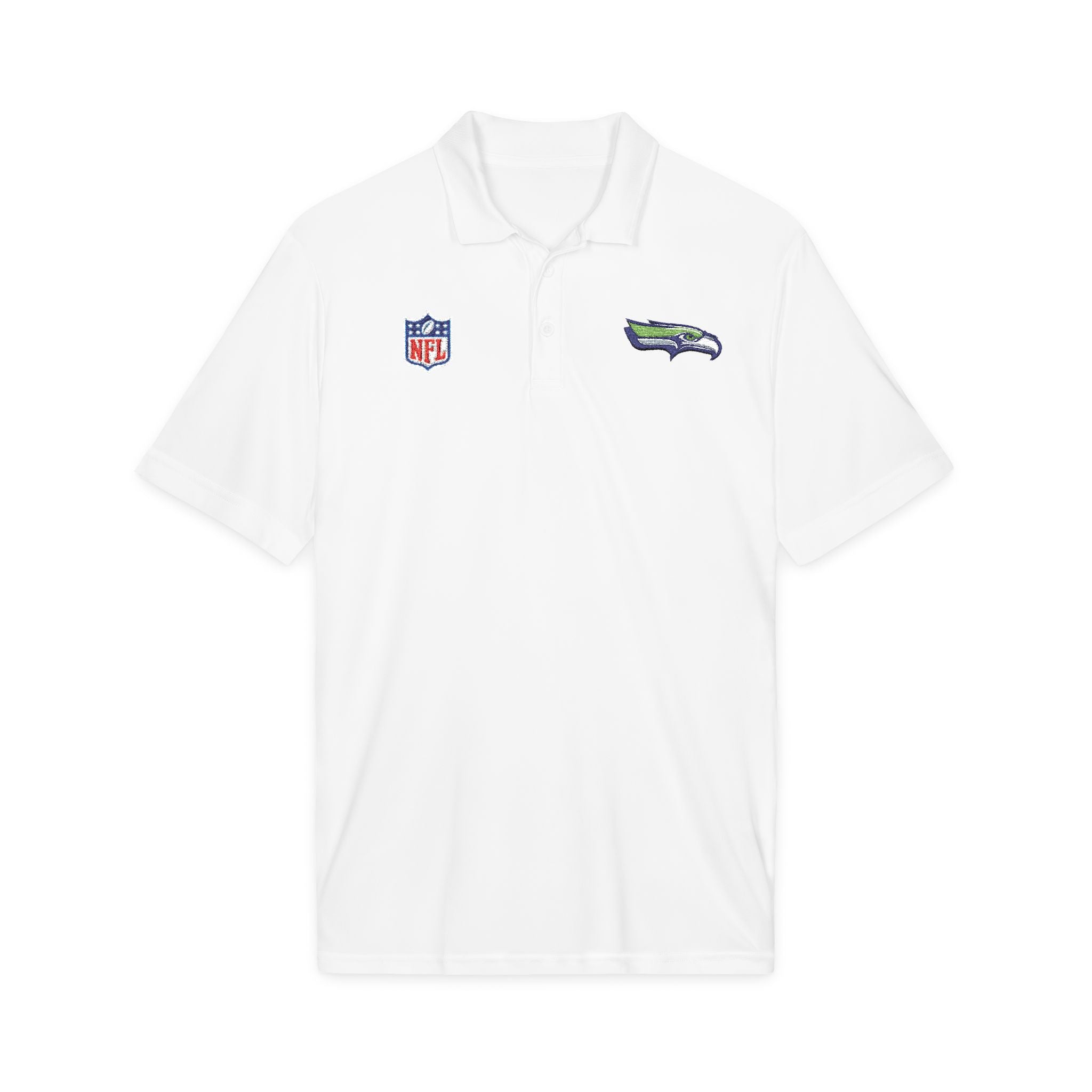 Seahawks Embroidered Polo Shirt — NFL Logo Performance Golf Polo