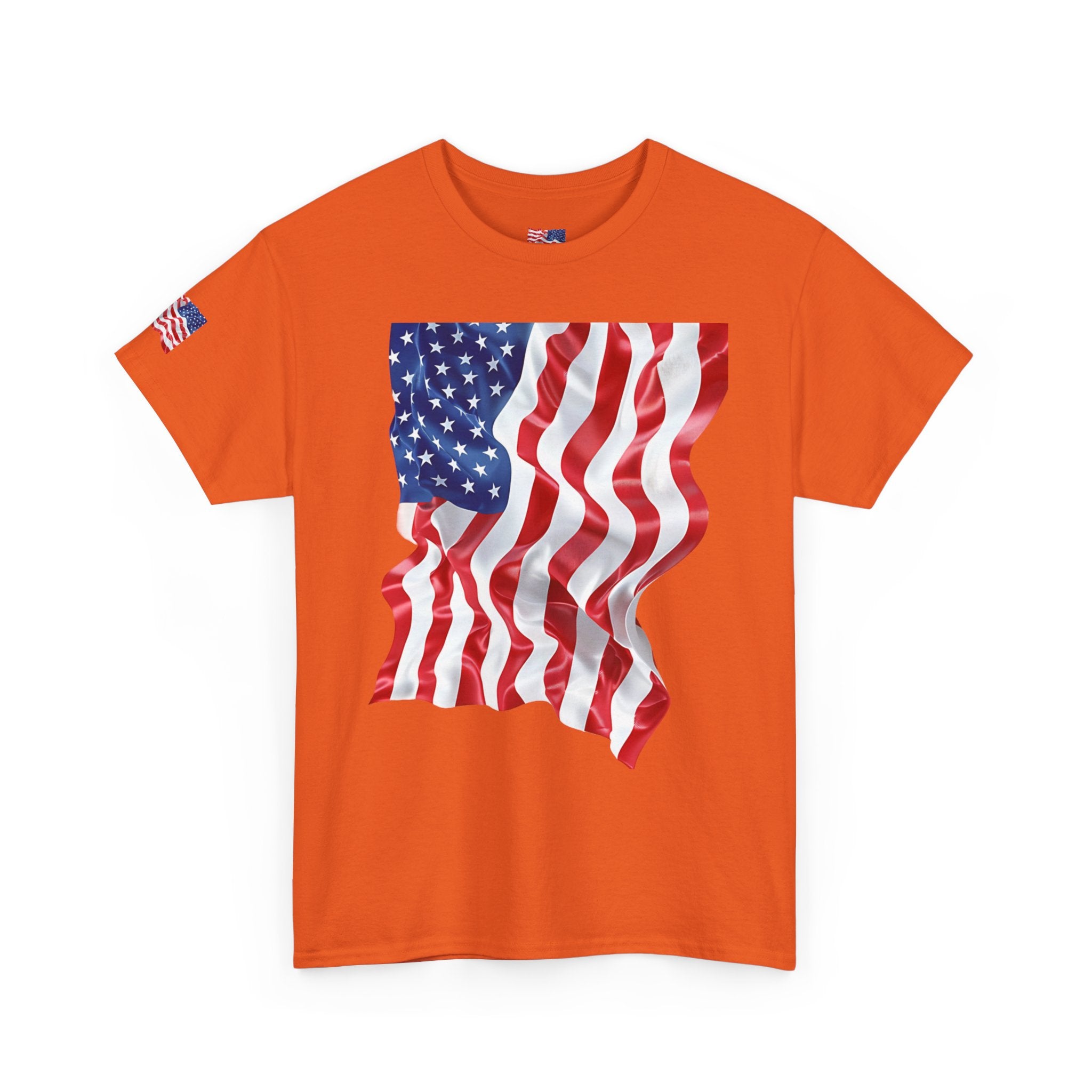 American Flag T-Shirt — Waving USA Graphic Tee (Fourth of July, Memorial Day)