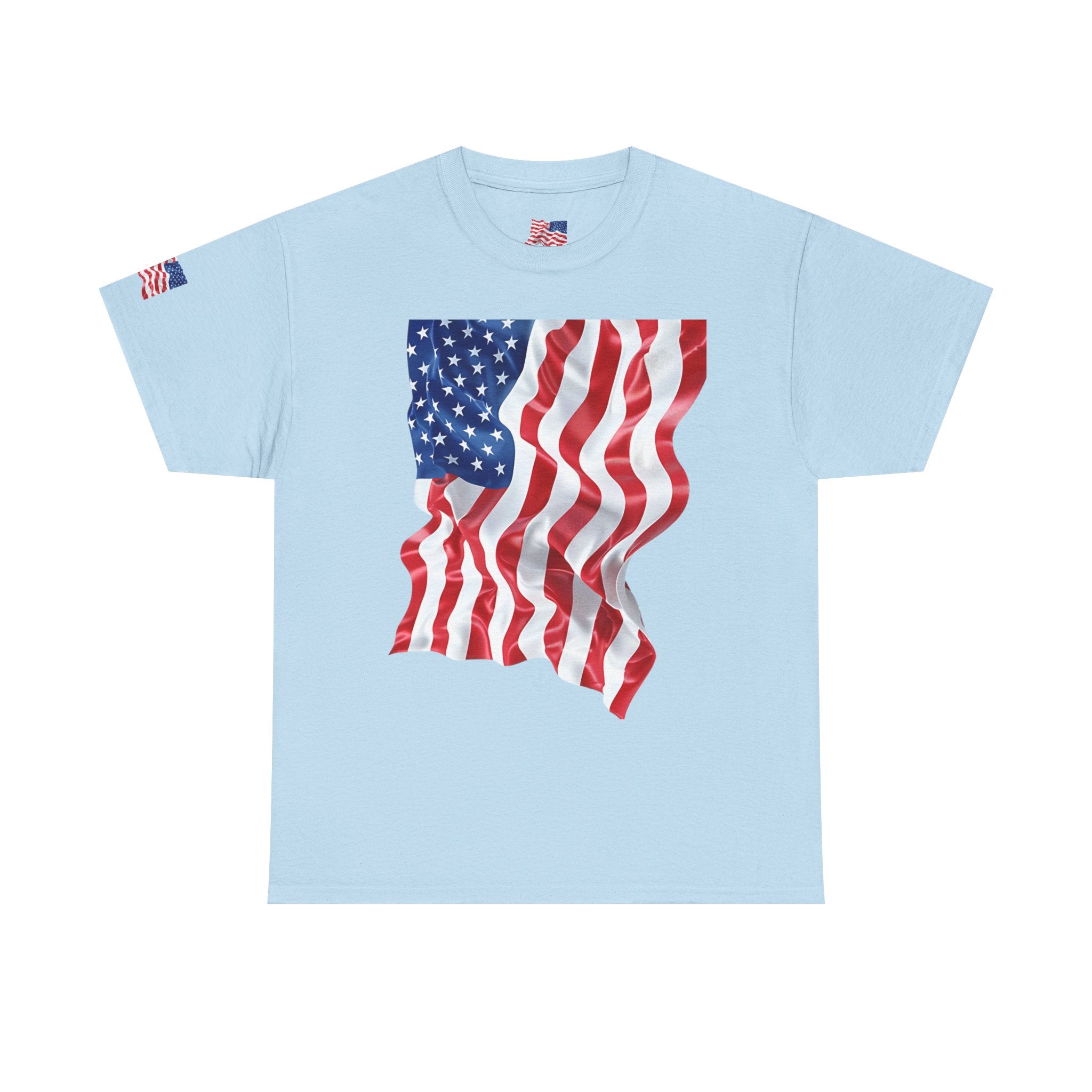 American Flag T-Shirt — Waving USA Graphic Tee (Fourth of July, Memorial Day)