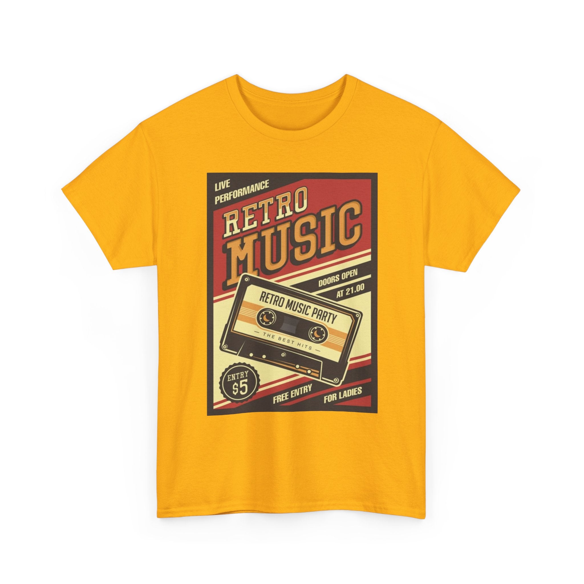 Retro Music Cassette Tee — Vintage 80s Band Poster T-Shirt