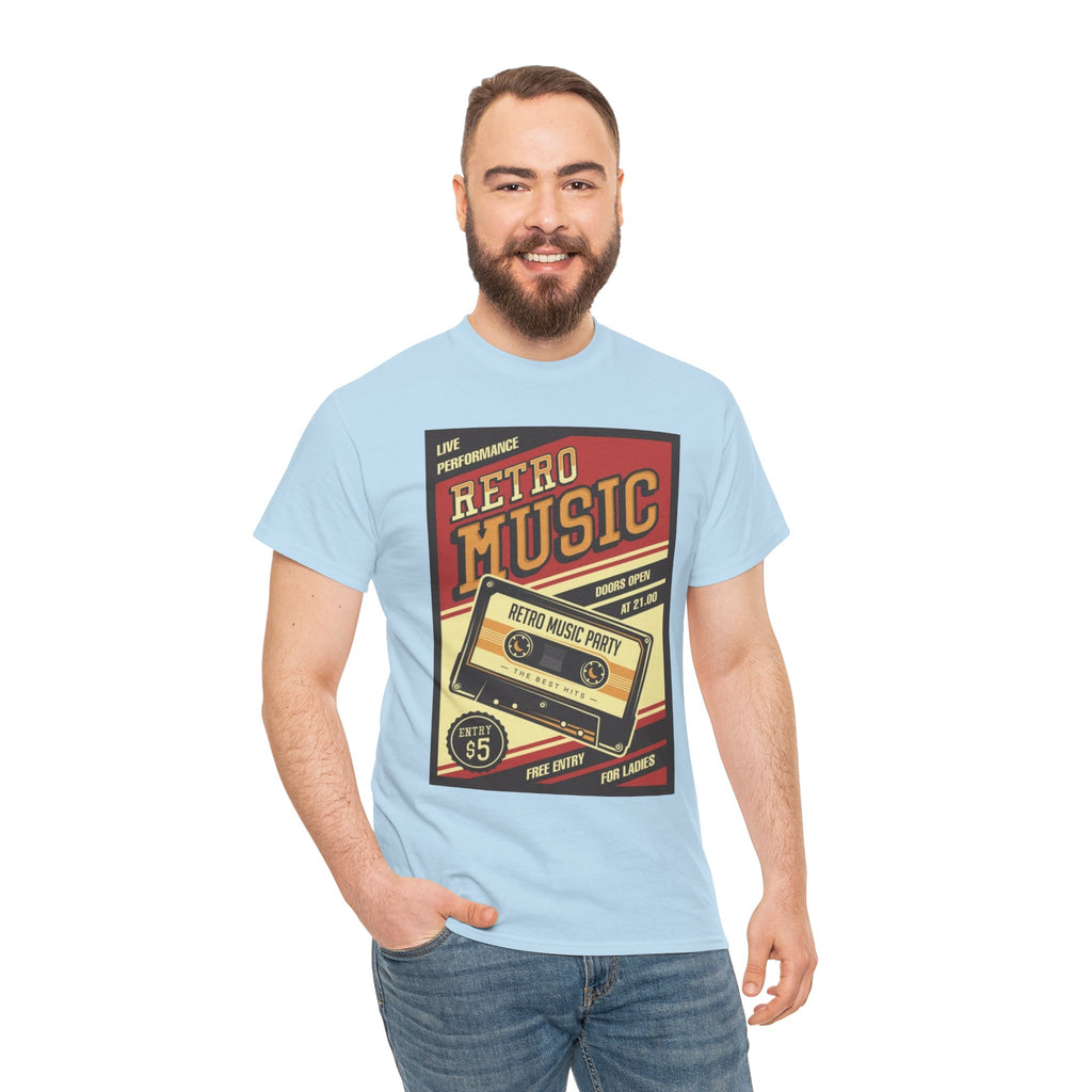 Retro Music Cassette Tee — Vintage 80s Band Poster T-Shirt