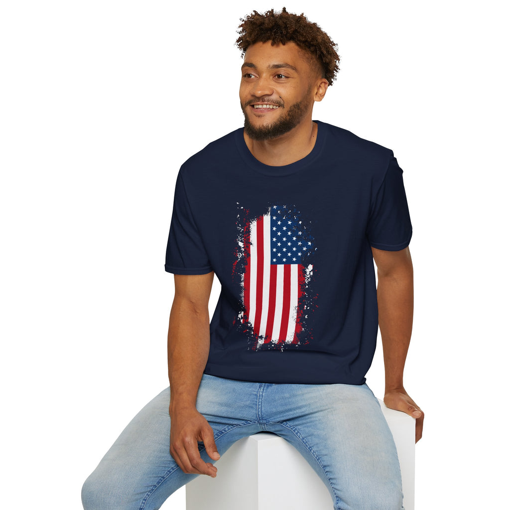 Distressed American Flag T-Shirt — Patriotic USA Tee for 4th of July