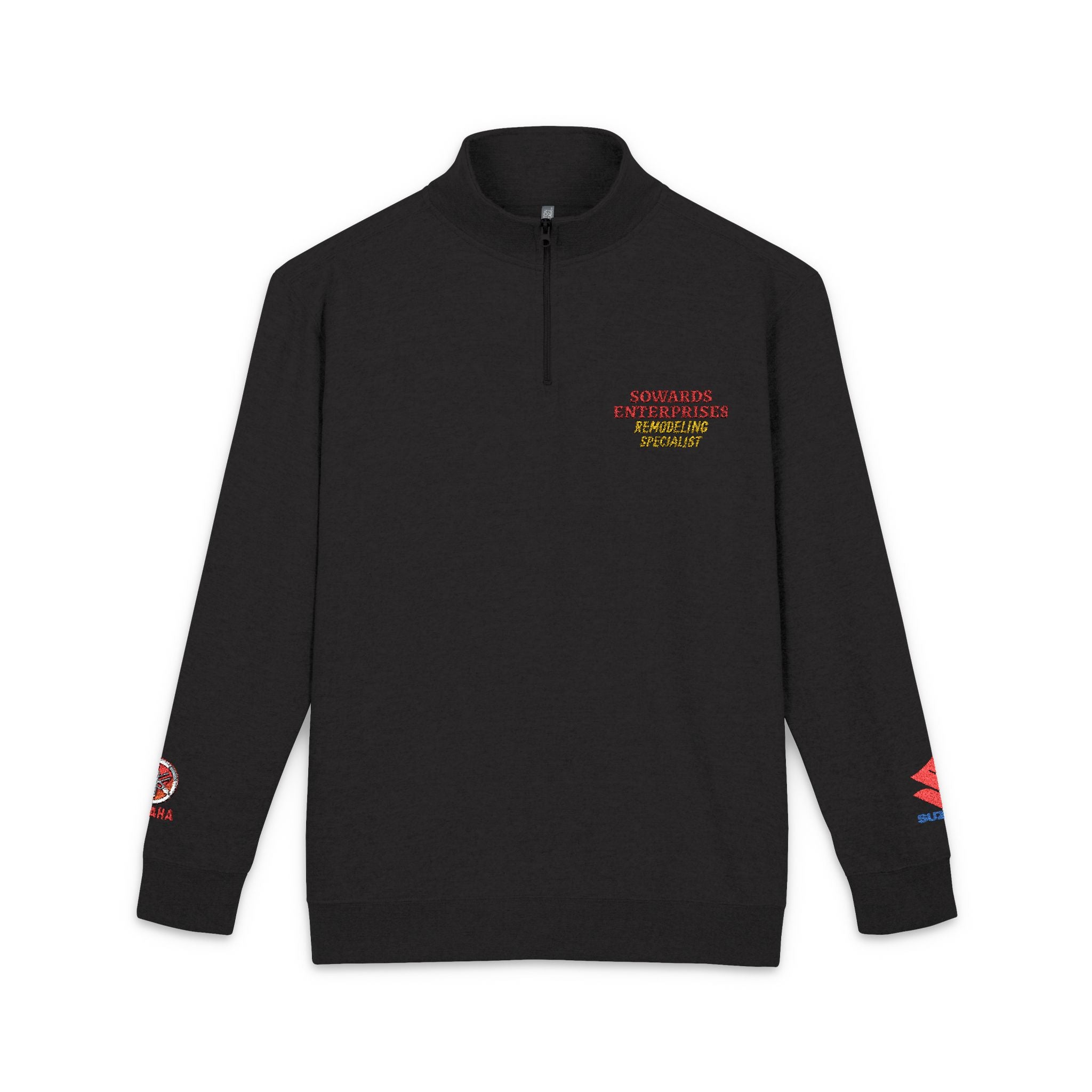 Embroidered Fleece Pullover — Distressed American Flag Design