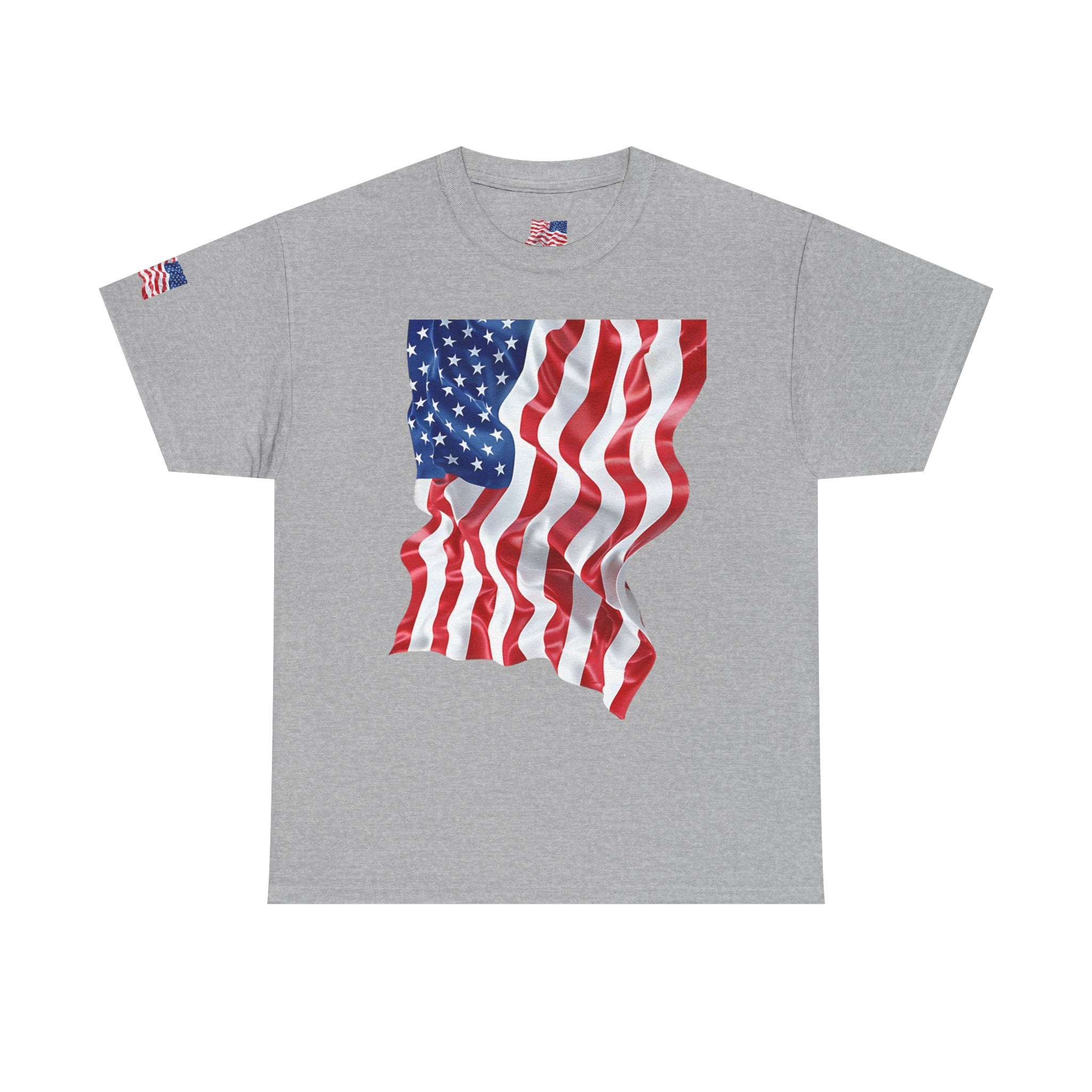 American Flag T-Shirt — Waving USA Graphic Tee (Fourth of July, Memorial Day)
