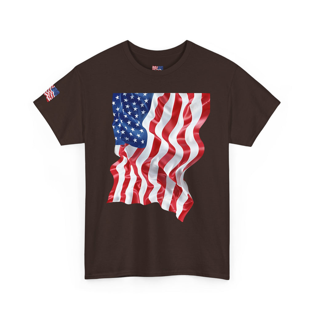 American Flag T-Shirt — Waving USA Graphic Tee (Fourth of July, Memorial Day)
