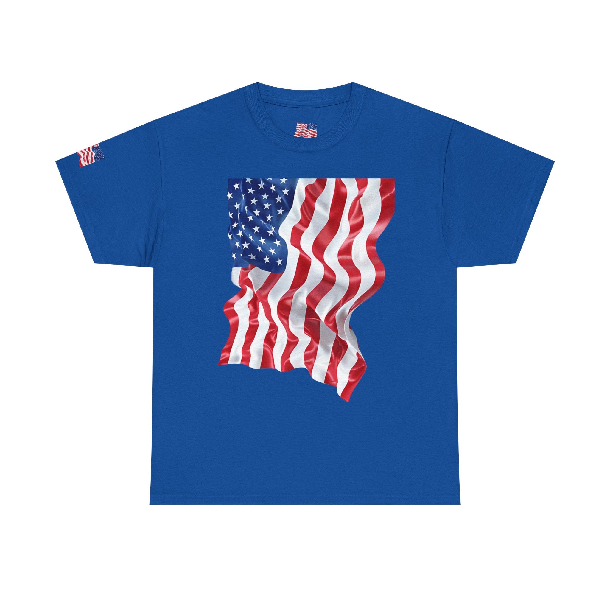 American Flag T-Shirt — Waving USA Graphic Tee (Fourth of July, Memorial Day)