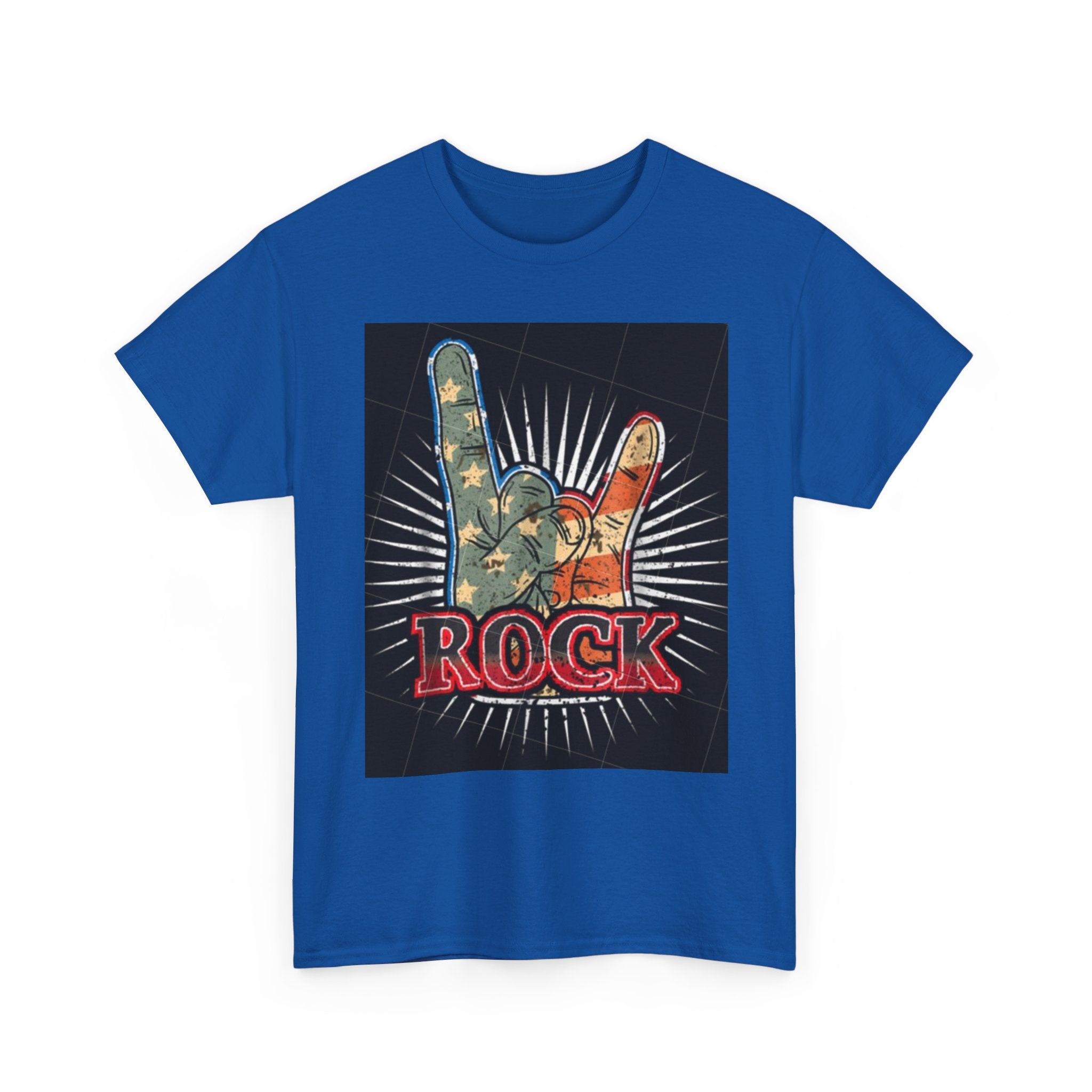 Rock Hand Graphic Tee — Vintage American Flag Rock'n'Roll T-Shirt