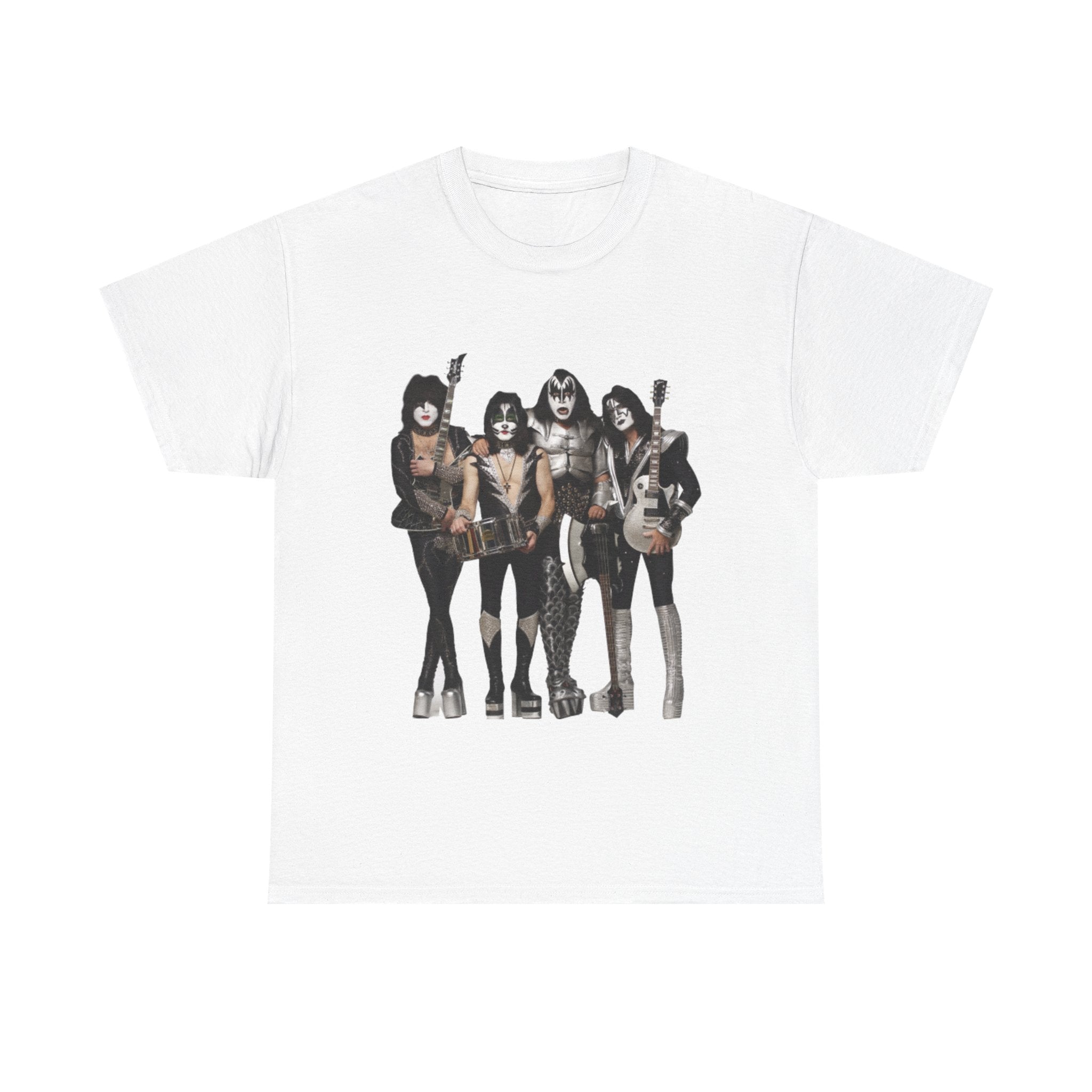 KISS Band Photo Tee – Retro Rock Concert T-Shirt