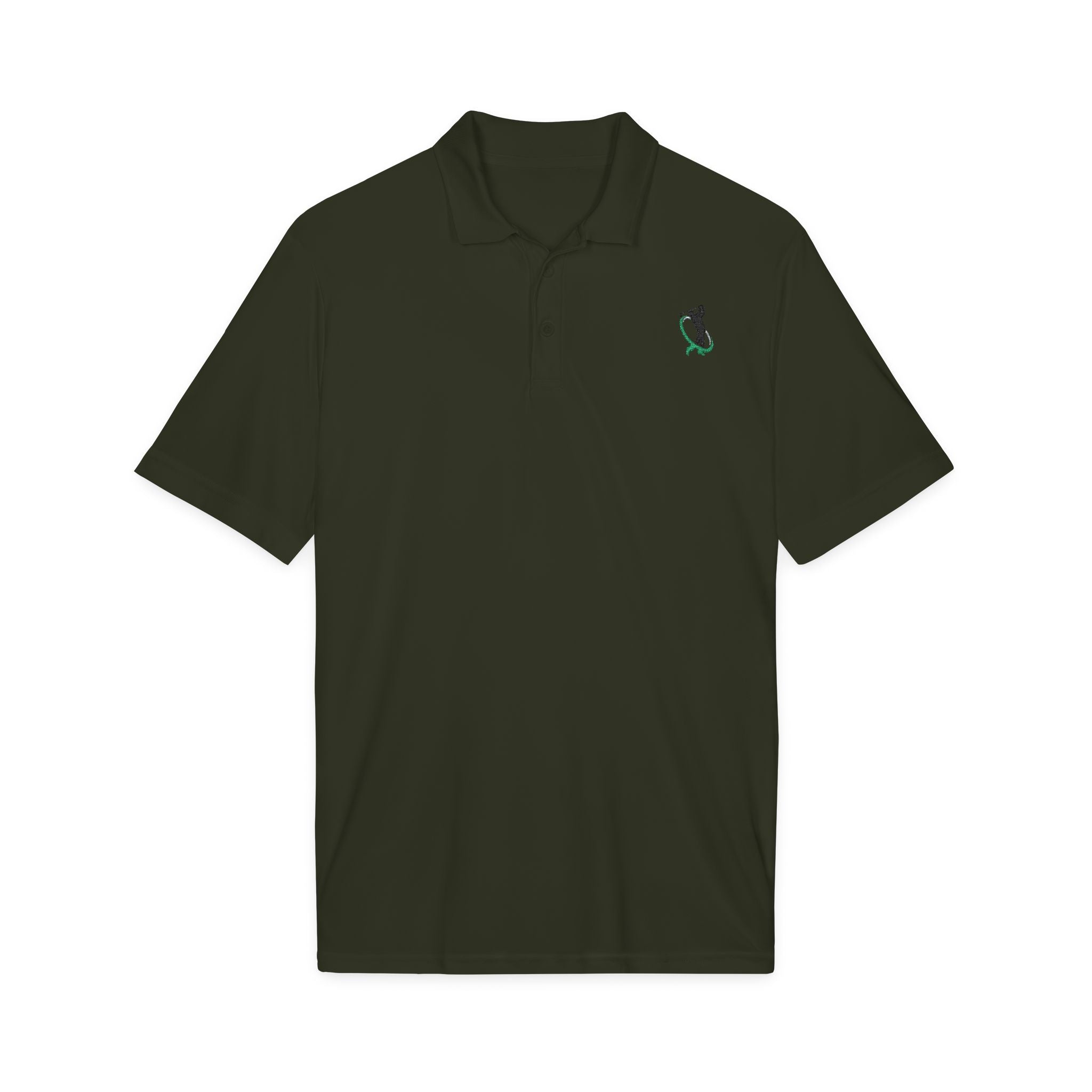 Embroidered Golf Polo Shirt — Small Golfer Logo Performance Polo