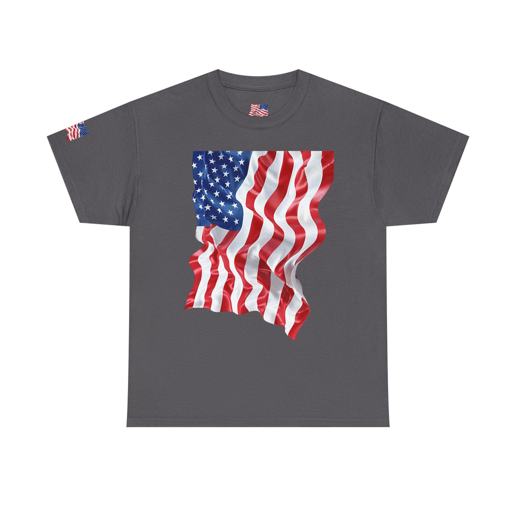 American Flag T-Shirt — Waving USA Graphic Tee (Fourth of July, Memorial Day)