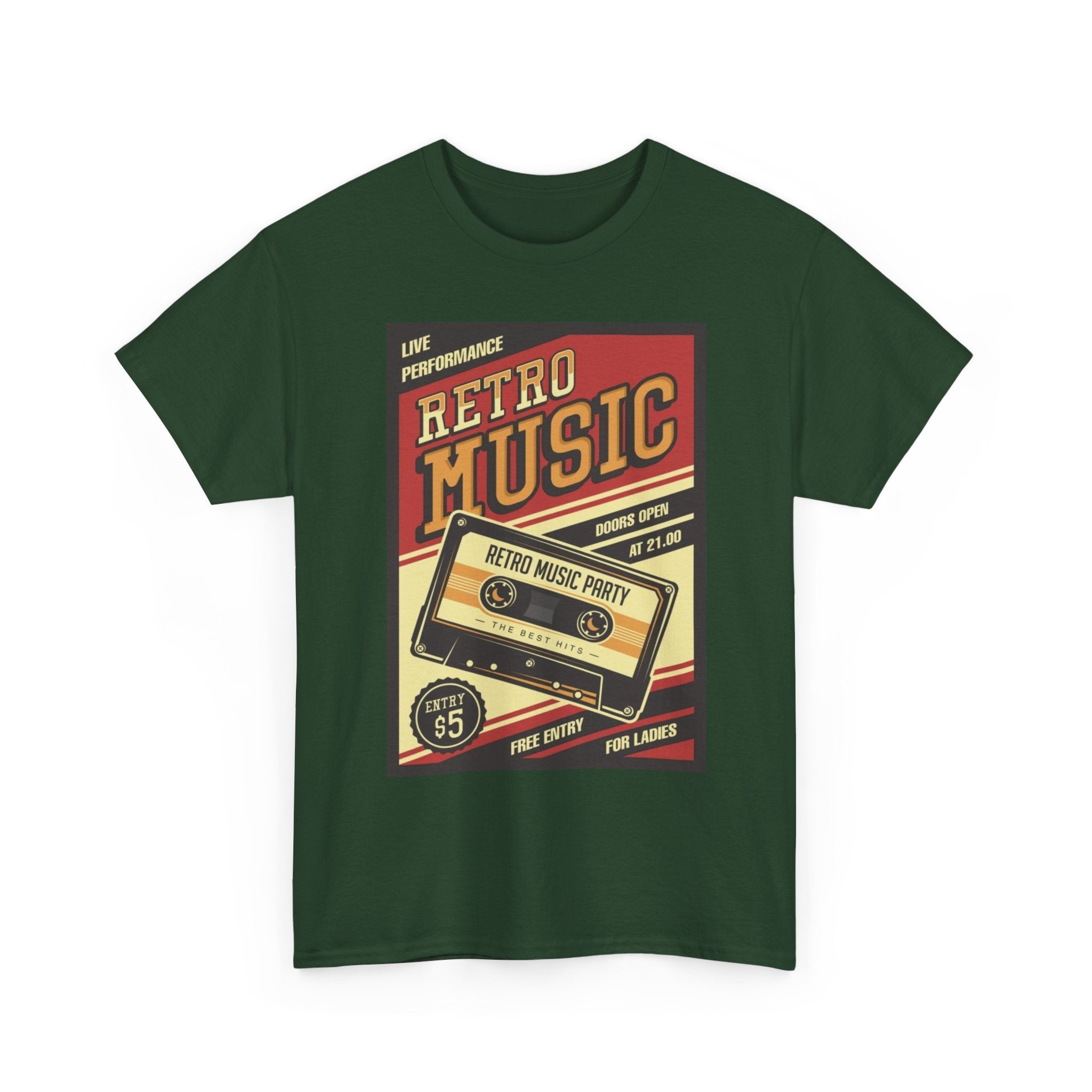 Retro Music Cassette Tee — Vintage 80s Band Poster T-Shirt