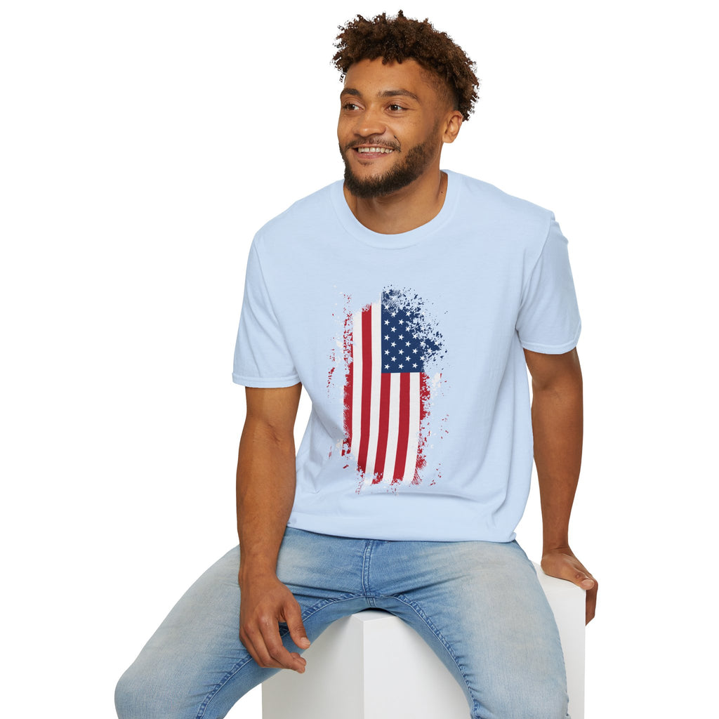 Distressed American Flag T-Shirt — Patriotic USA Tee for 4th of July